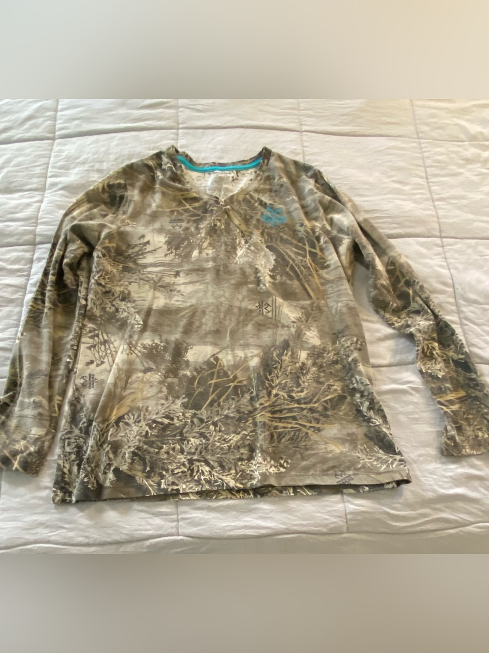 Realtree Camouflage Long Sleeve Tee with Teal Accent